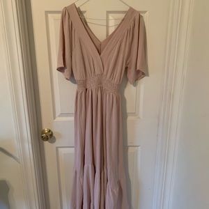 DELILAH blush bridesmaid maxi dress by BALTIC BORN.